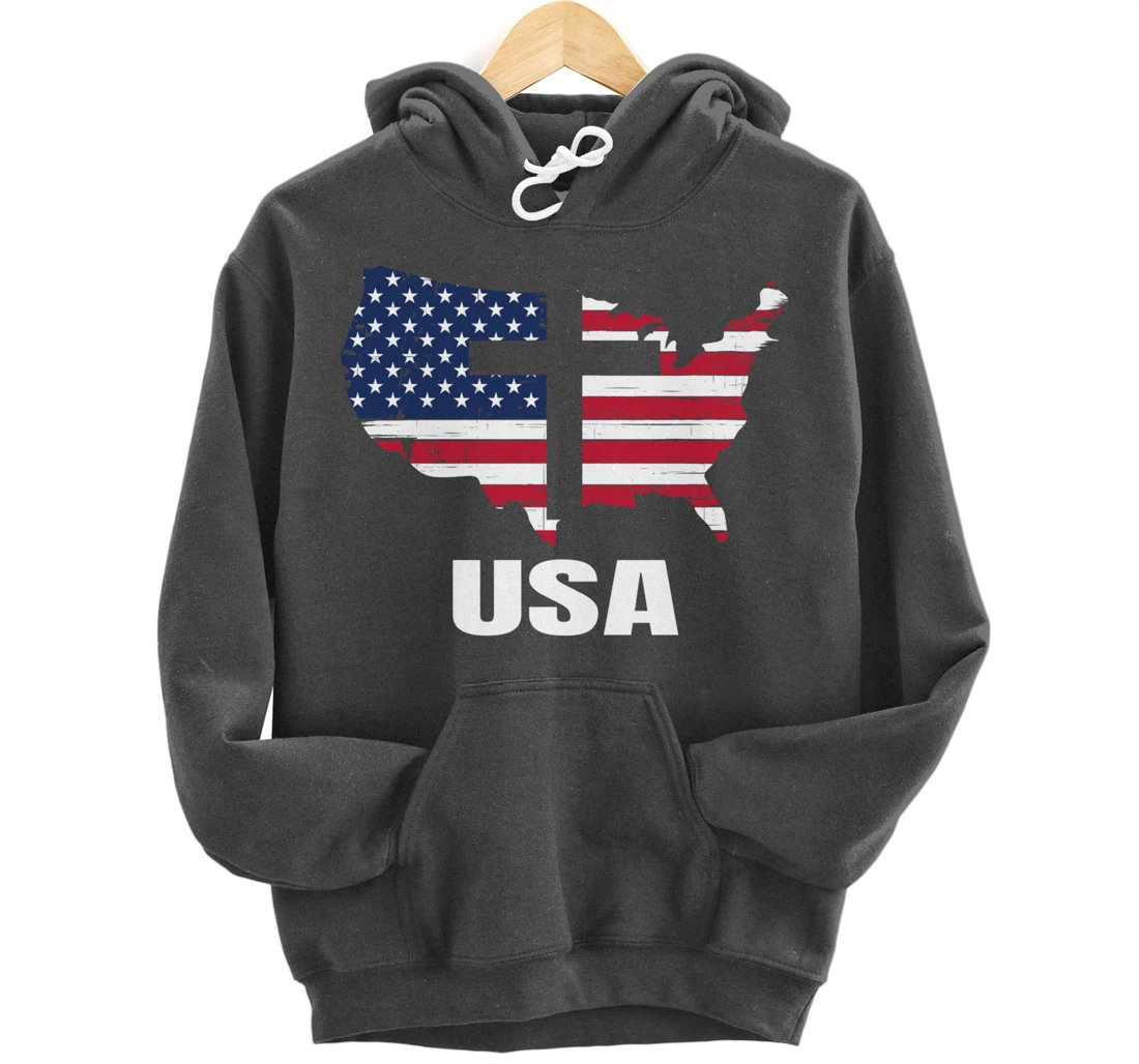 USA Christian John 3.16 Cross Religious Pullover Hoodie