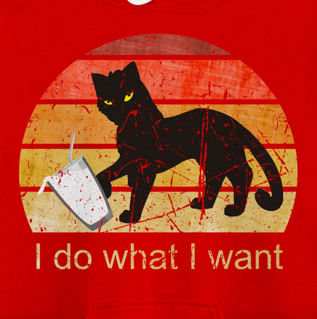 I DO WHAT I WANT CAT, CAT, 70th, 80th, CAT LOVER, VINTAGE Pullover Hoodie