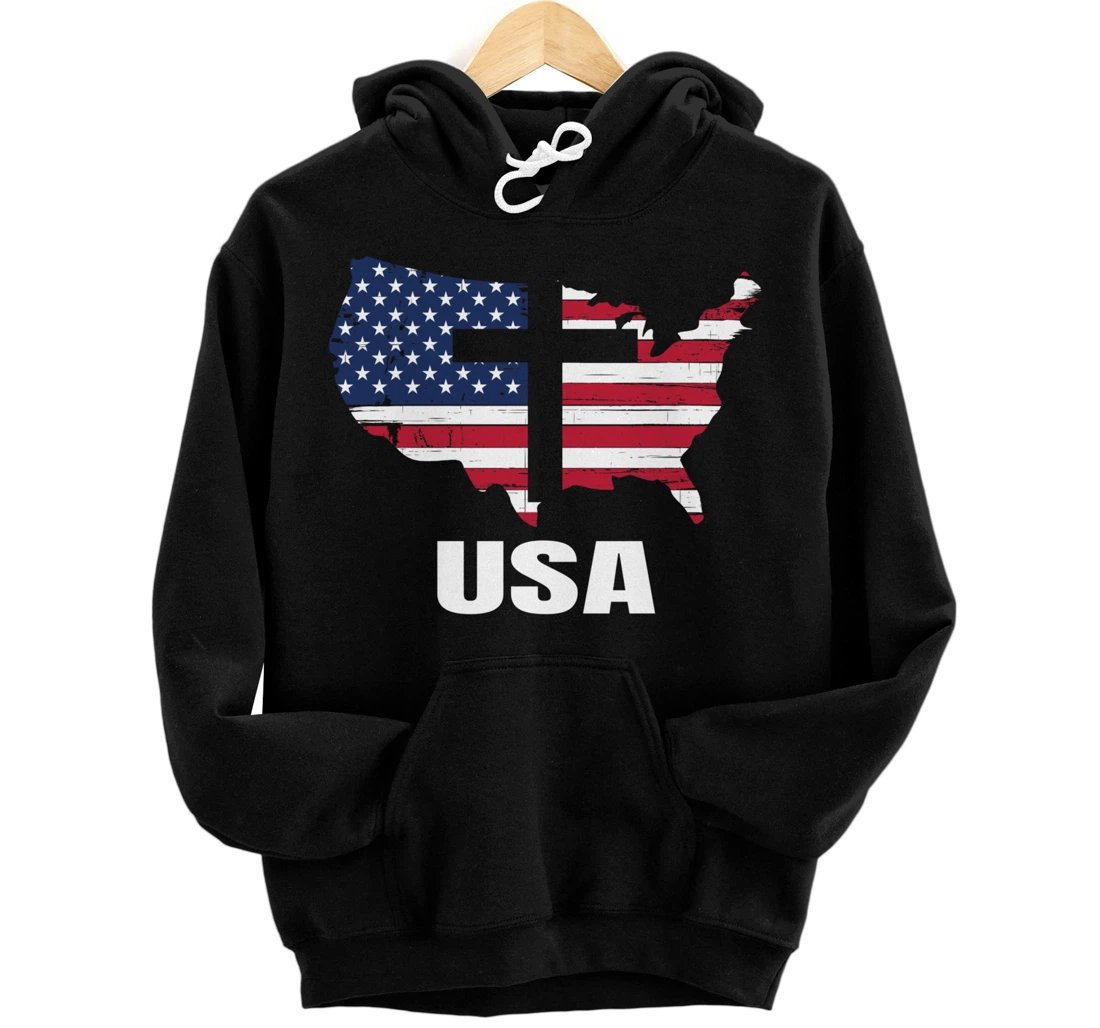 USA Christian John 3.16 Cross Religious Pullover Hoodie