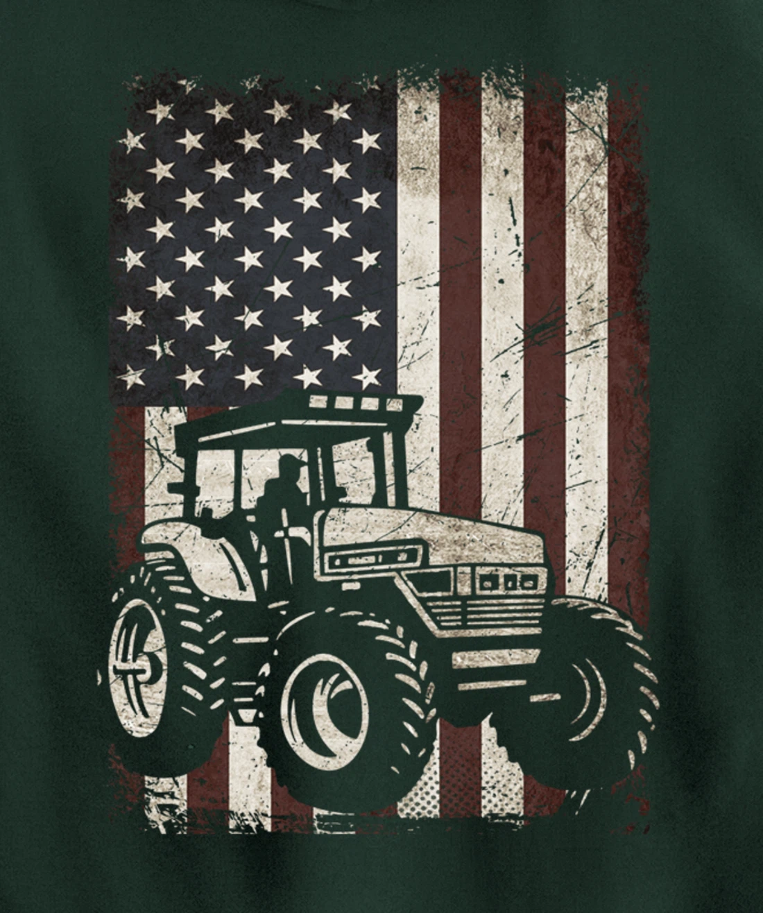 Farm Tractors American Flag Vintage Tennis Farming Gifts Men Pullover Hoodie