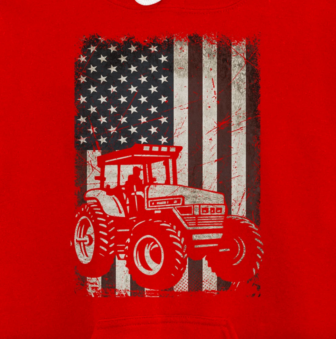 Farm Tractors American Flag Vintage Tennis Farming Gifts Men Pullover Hoodie