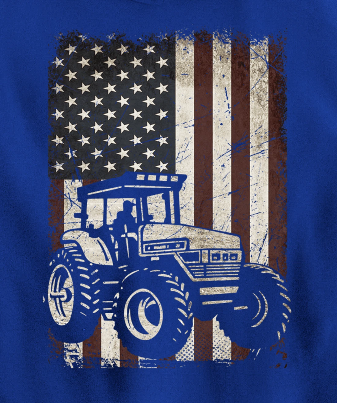 Farm Tractors American Flag Vintage Tennis Farming Gifts Men Pullover Hoodie