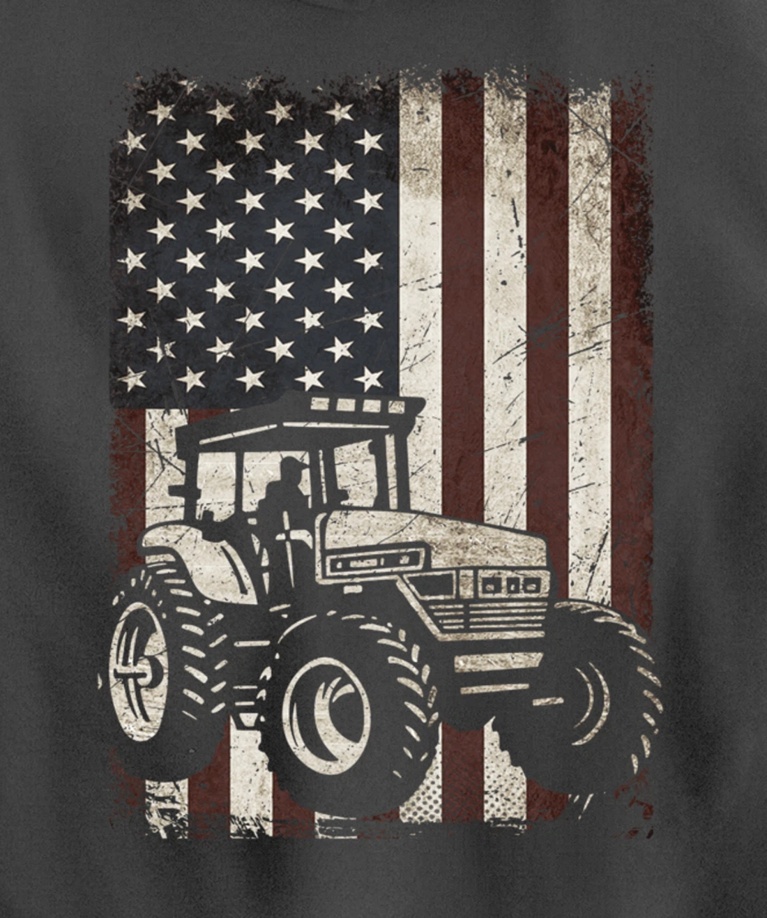 Farm Tractors American Flag Vintage Tennis Farming Gifts Men Pullover Hoodie