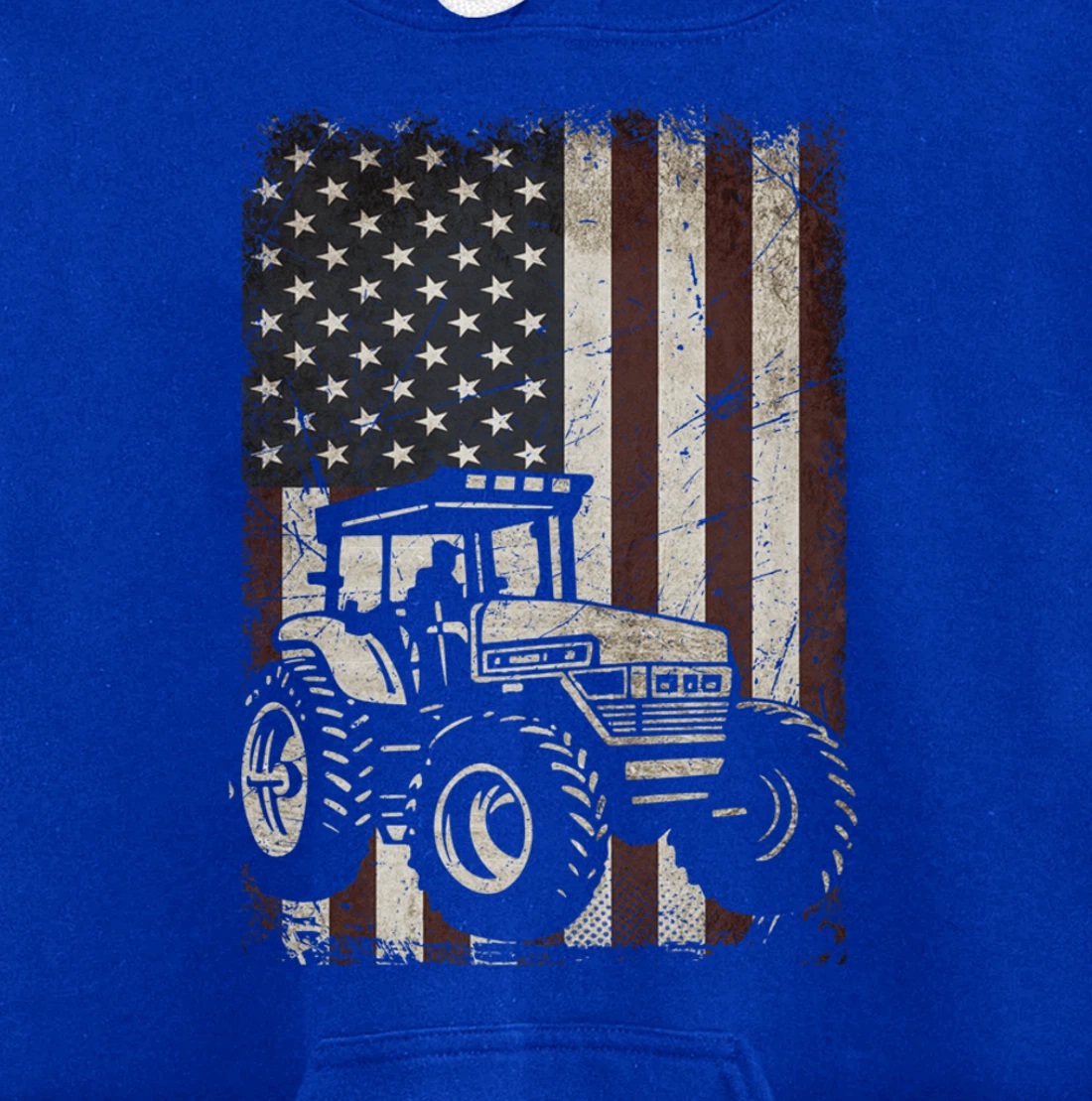 Farm Tractors American Flag Vintage Tennis Farming Gifts Men Pullover Hoodie
