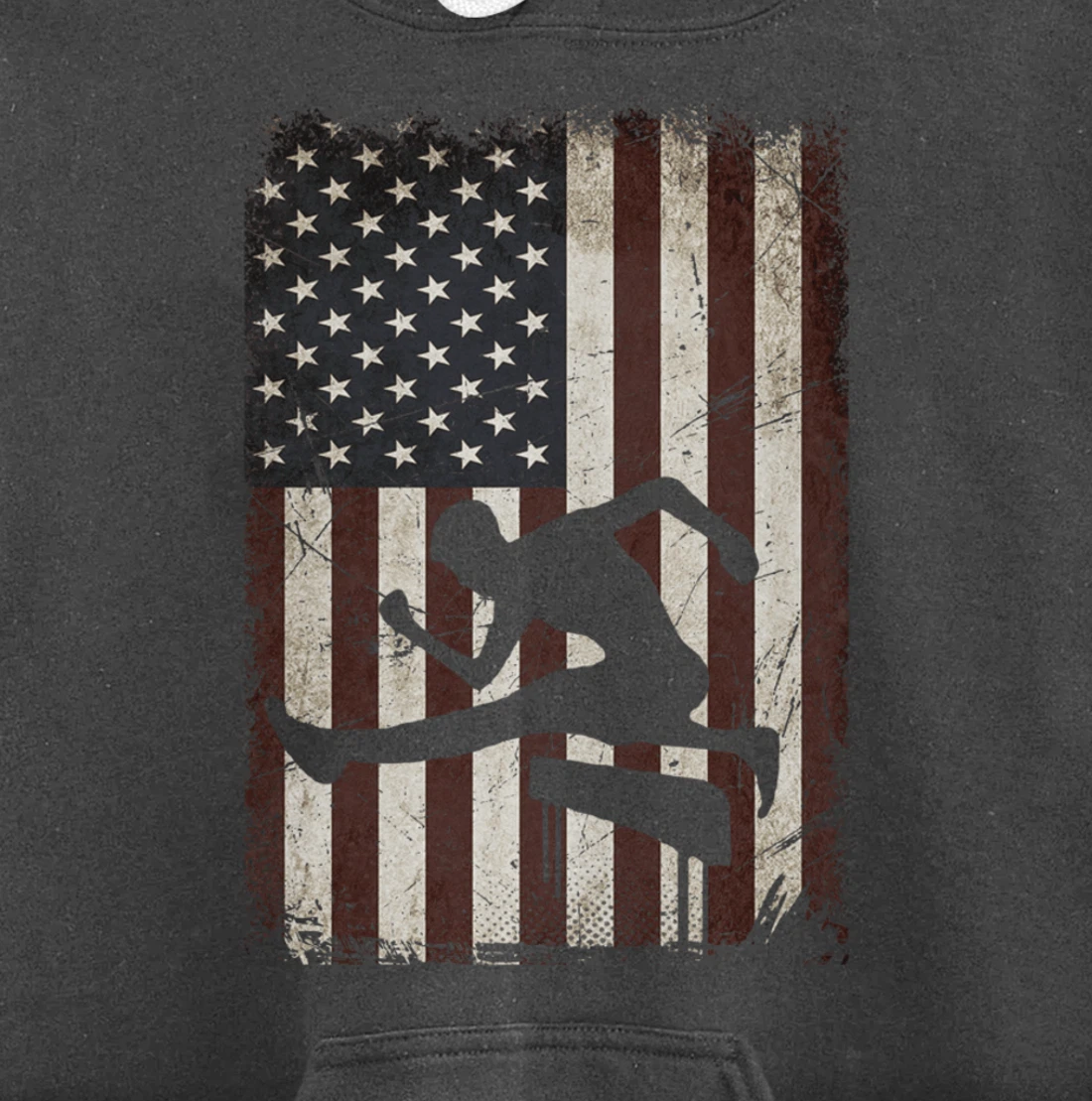 Track and Field Player American Flag Vintage Hurdles Gifts Pullover Hoodie