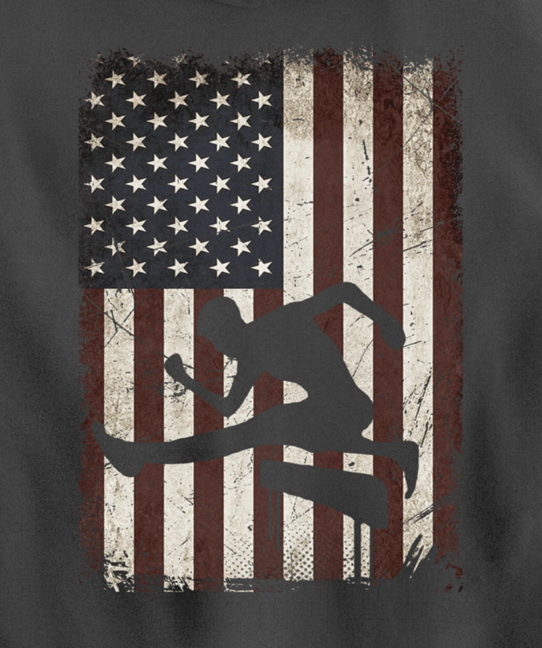 Track and Field Player American Flag Vintage Hurdles Gifts Pullover Hoodie