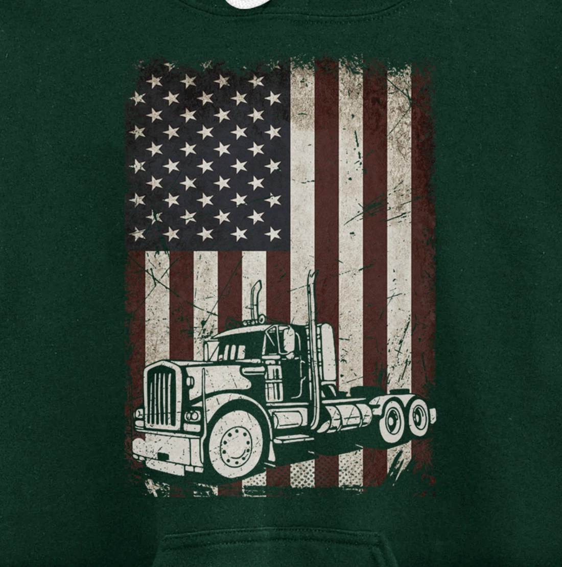 Trucking American Flag Vintage Tennis Truck Trucker Gift Men Pullover Hoodie
