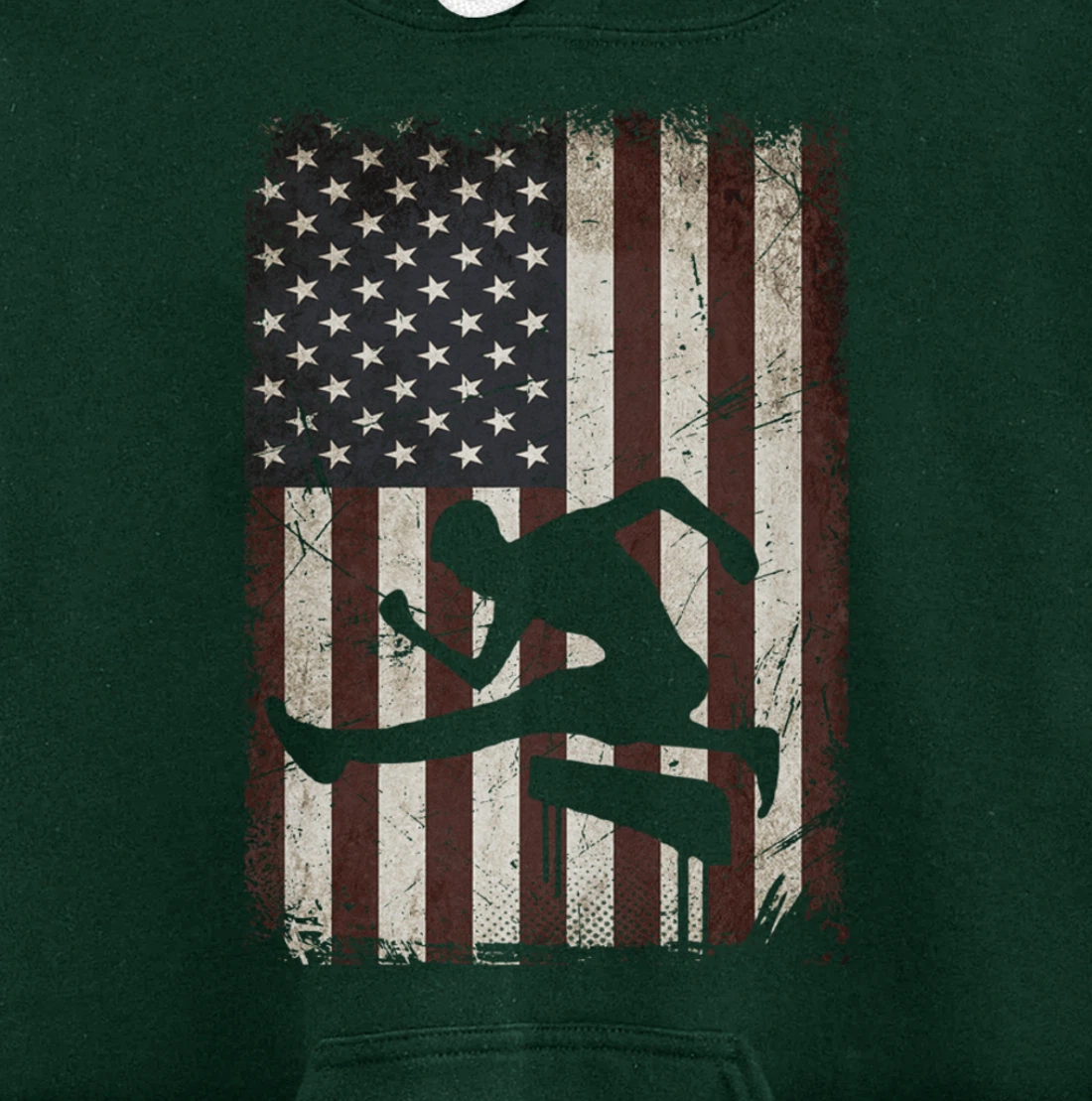 Track and Field Player American Flag Vintage Hurdles Gifts Pullover Hoodie