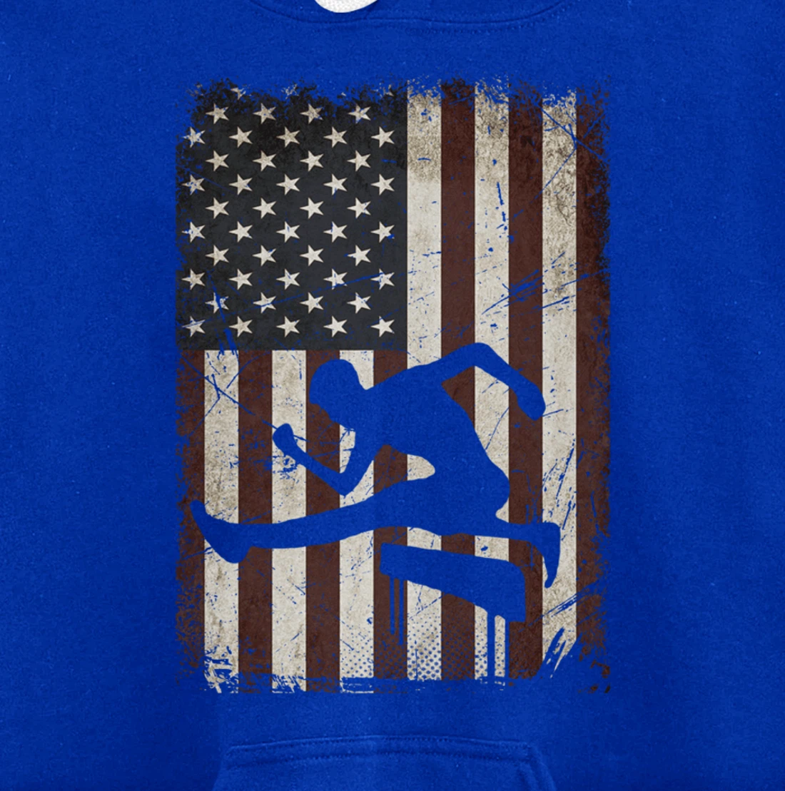 Track and Field Player American Flag Vintage Hurdles Gifts Pullover Hoodie