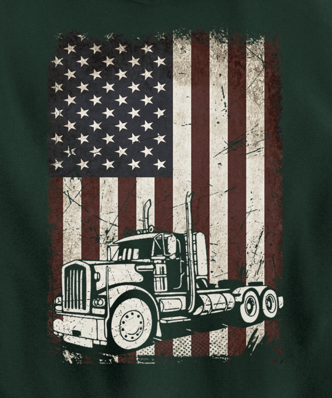 Trucking American Flag Vintage Tennis Truck Trucker Gift Men Pullover Hoodie