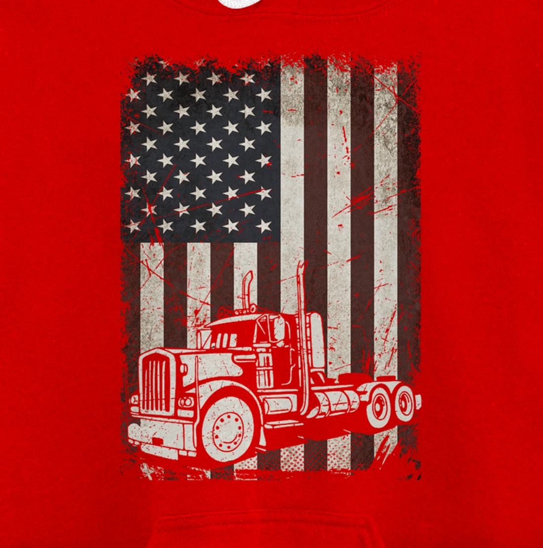 Trucking American Flag Vintage Tennis Truck Trucker Gift Men Pullover Hoodie