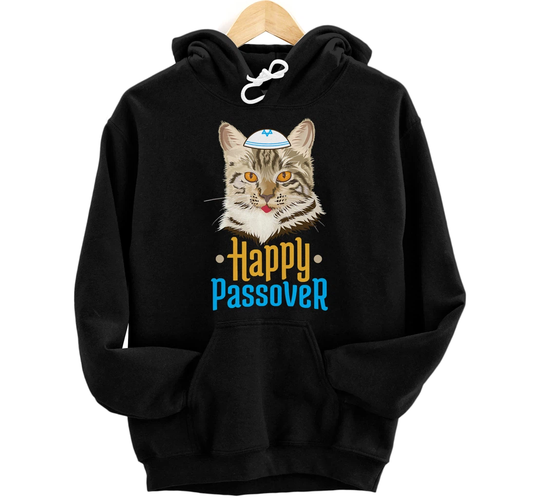 Hanukkah Passover Happy Passover Funny Cat Pullover Hoodie