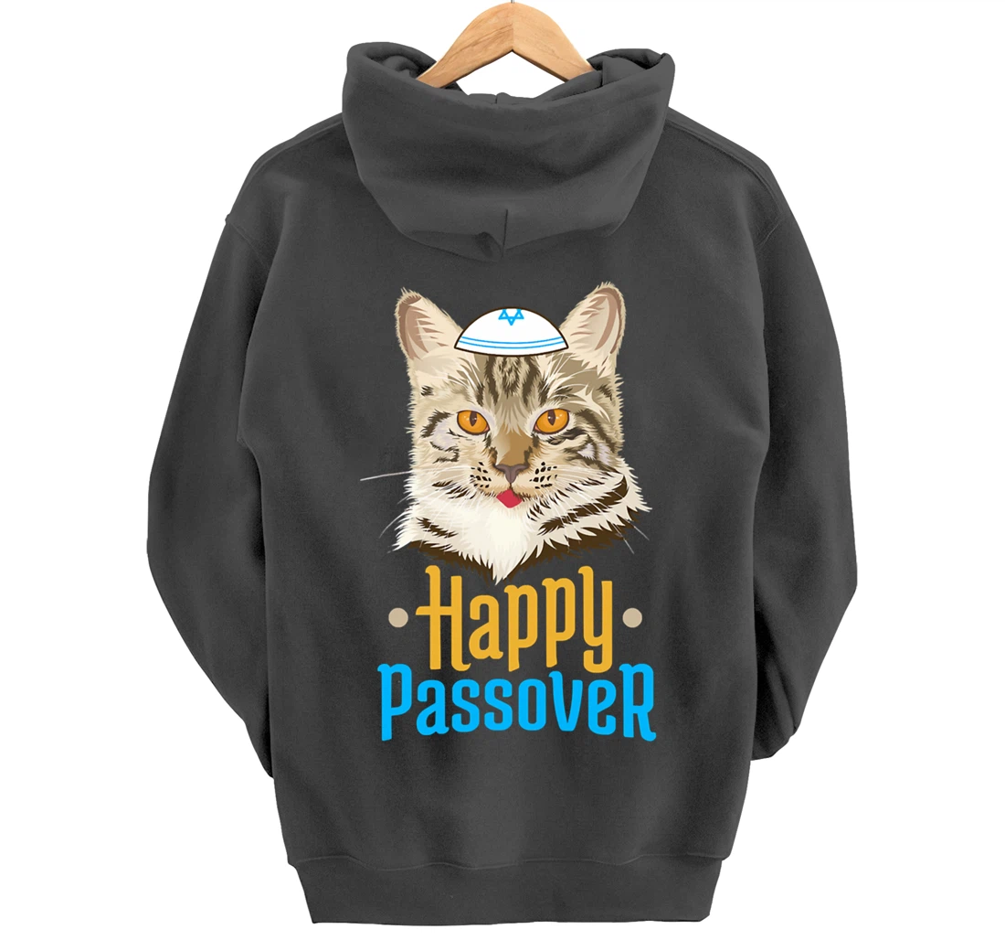Hanukkah Passover Happy Passover Funny Cat Pullover Hoodie
