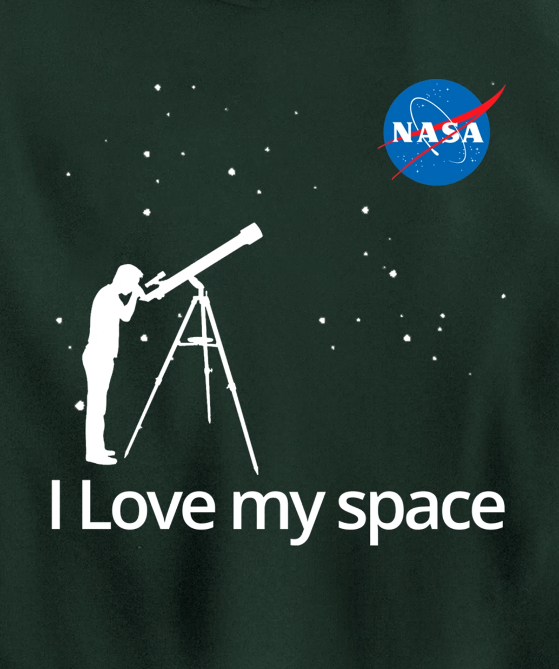 NASA I Love My Space Telescope Galaxy Pullover Hoodie