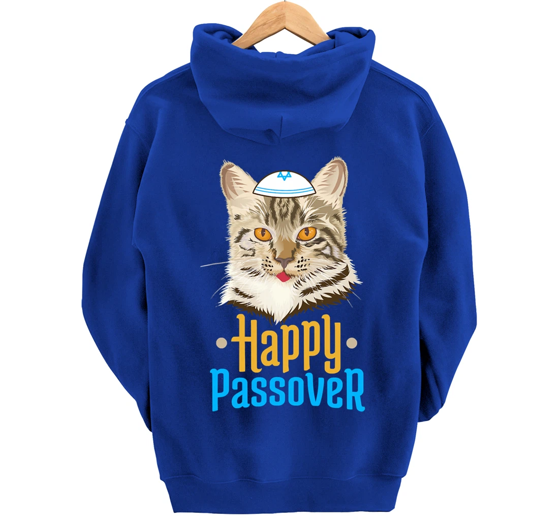 Hanukkah Passover Happy Passover Funny Cat Pullover Hoodie