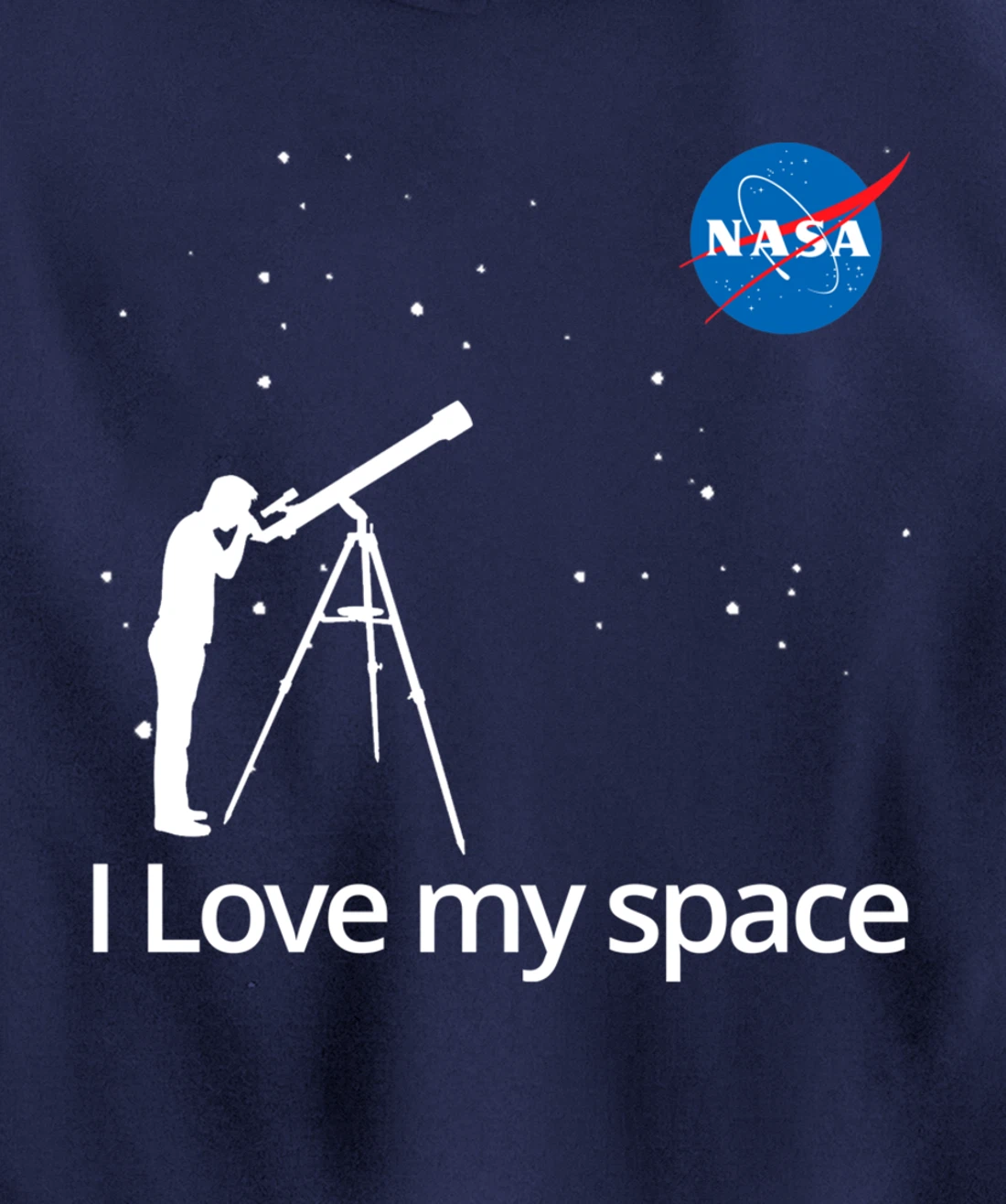 NASA I Love My Space Telescope Galaxy Pullover Hoodie
