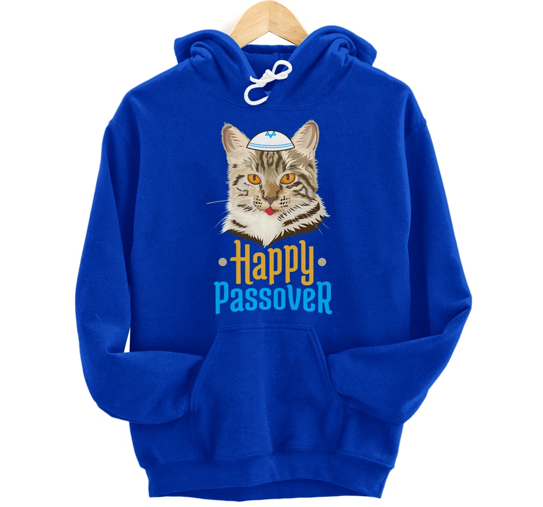Hanukkah Passover Happy Passover Funny Cat Pullover Hoodie