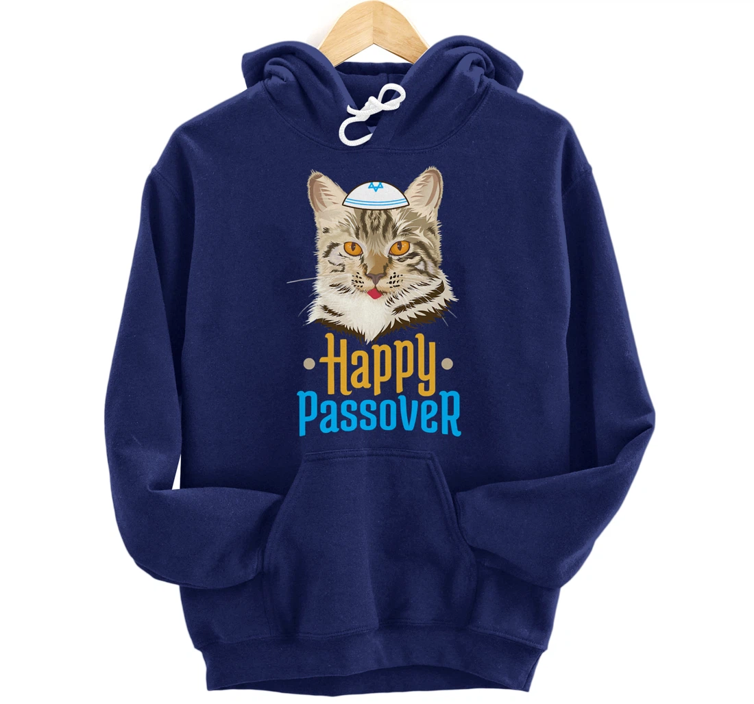 Hanukkah Passover Happy Passover Funny Cat Pullover Hoodie