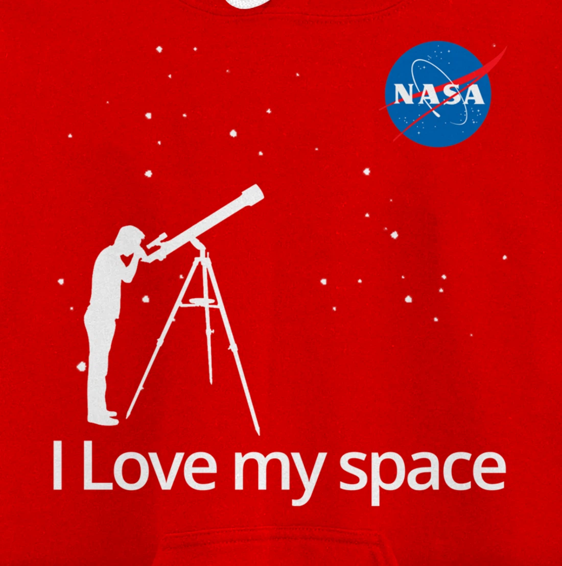 NASA I Love My Space Telescope Galaxy Pullover Hoodie