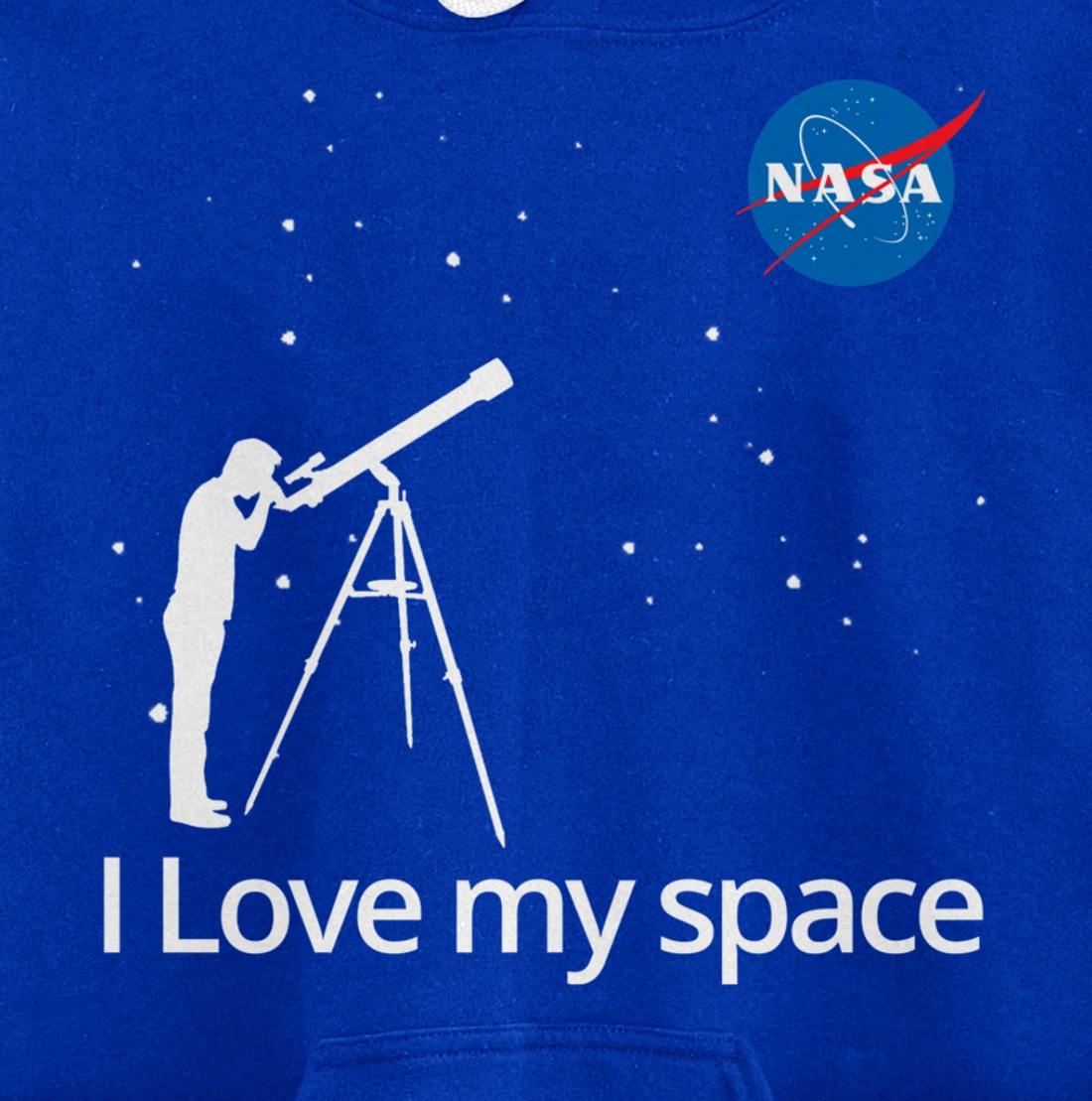 NASA I Love My Space Telescope Galaxy Pullover Hoodie