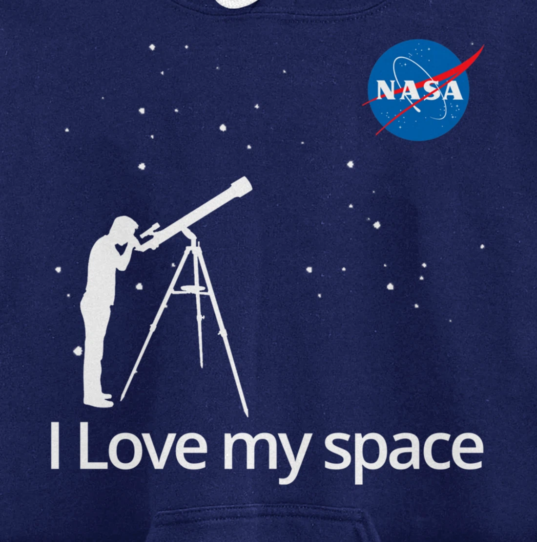 NASA I Love My Space Telescope Galaxy Pullover Hoodie