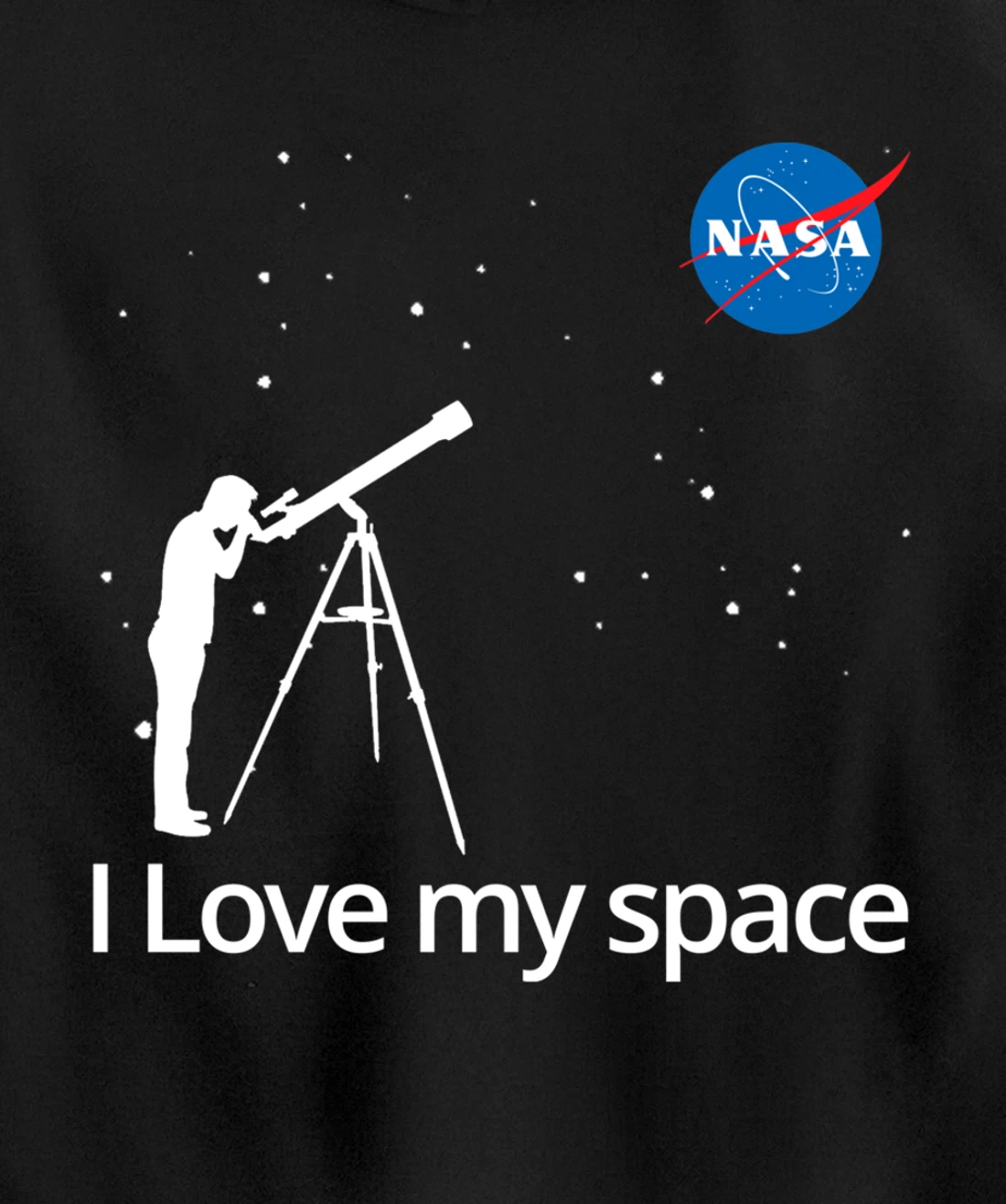 NASA I Love My Space Telescope Galaxy Pullover Hoodie