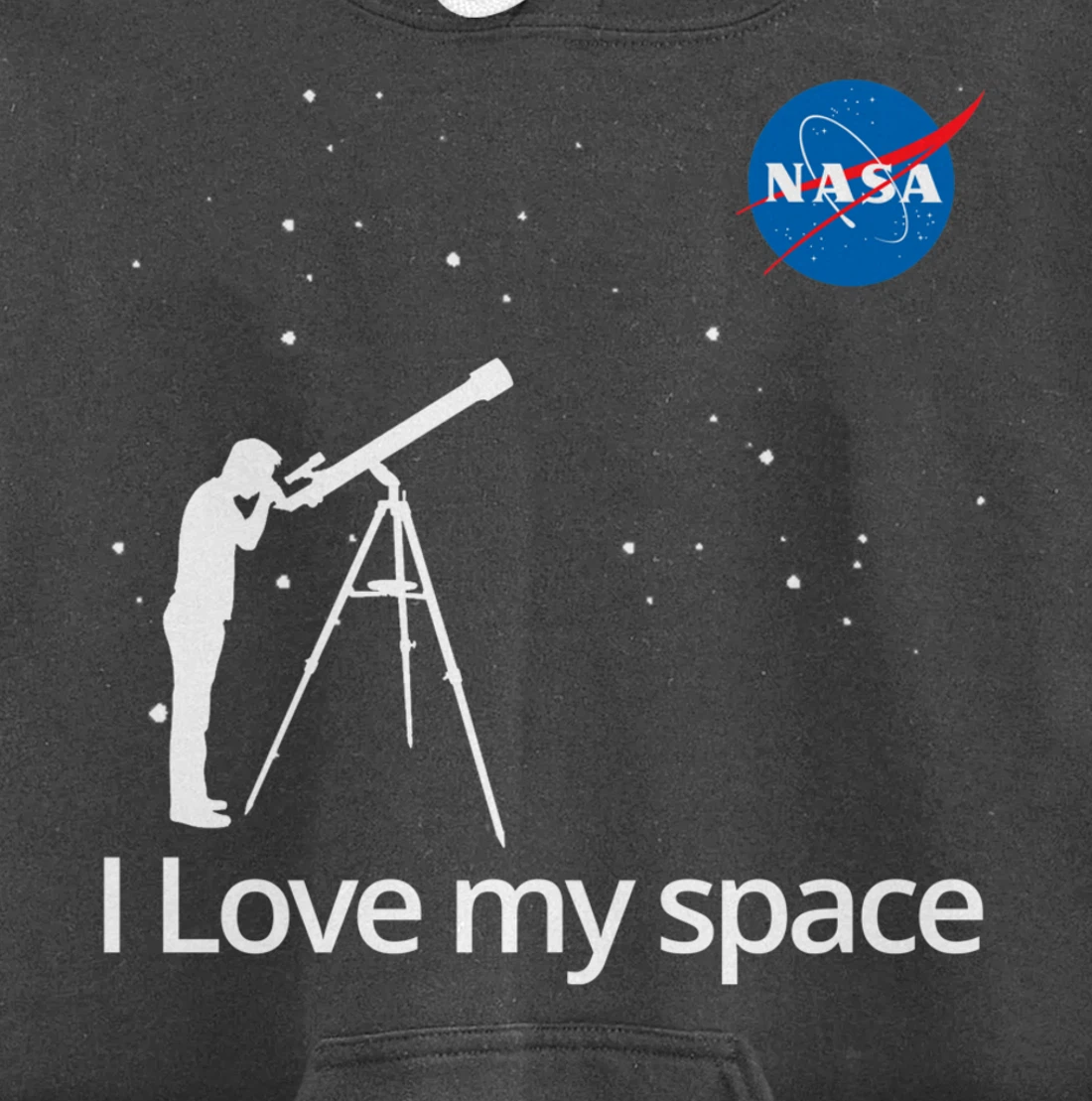 NASA I Love My Space Telescope Galaxy Pullover Hoodie