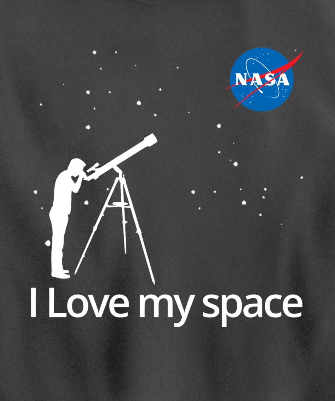 NASA I Love My Space Telescope Galaxy Pullover Hoodie