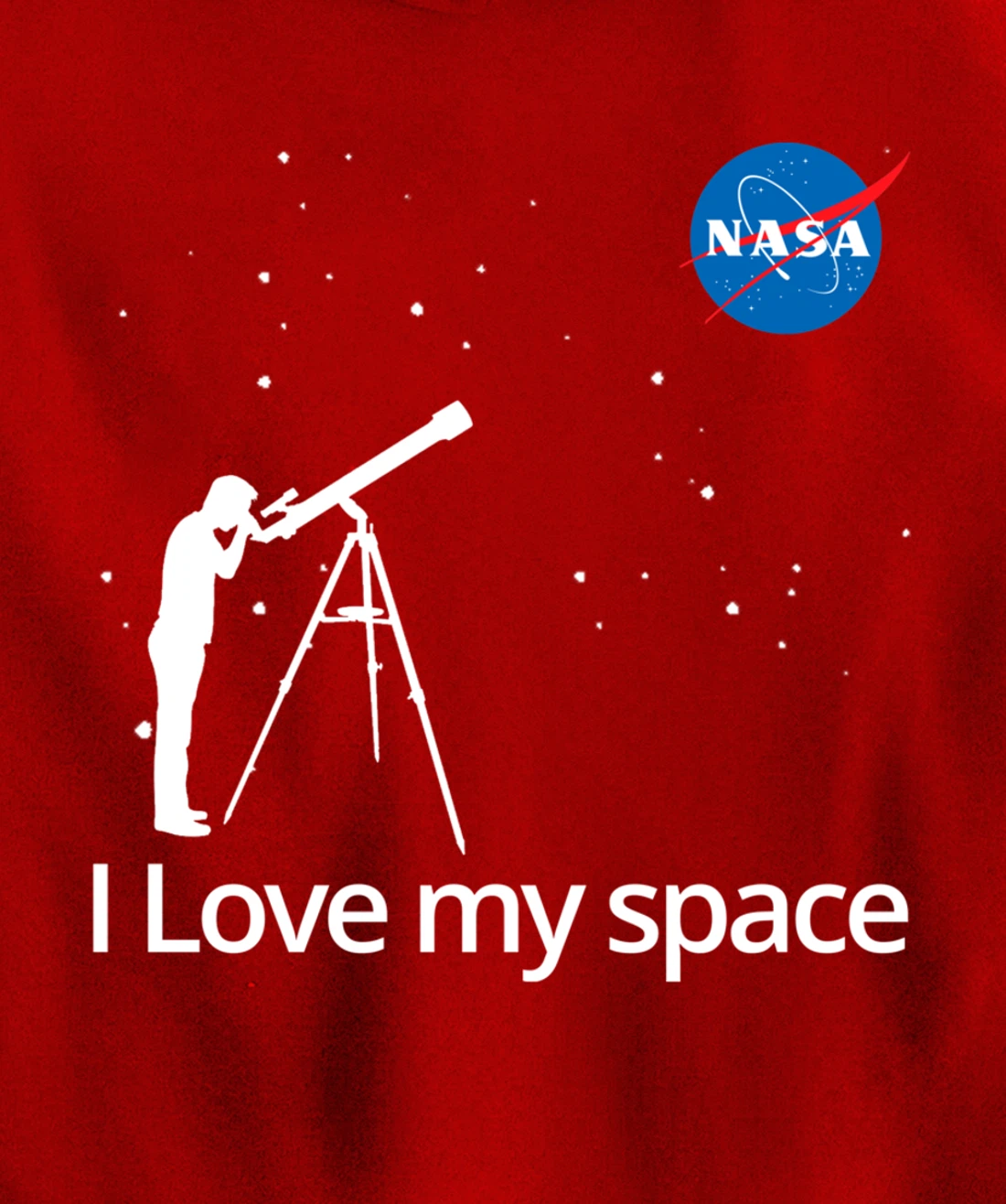 NASA I Love My Space Telescope Galaxy Pullover Hoodie