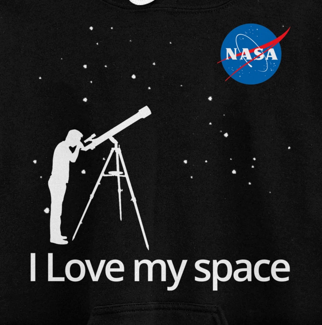 NASA I Love My Space Telescope Galaxy Pullover Hoodie