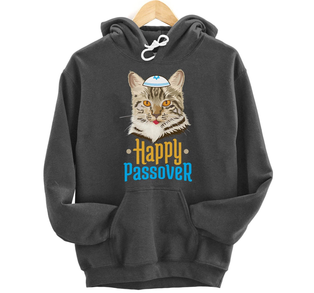 Hanukkah Passover Happy Passover Funny Cat Pullover Hoodie