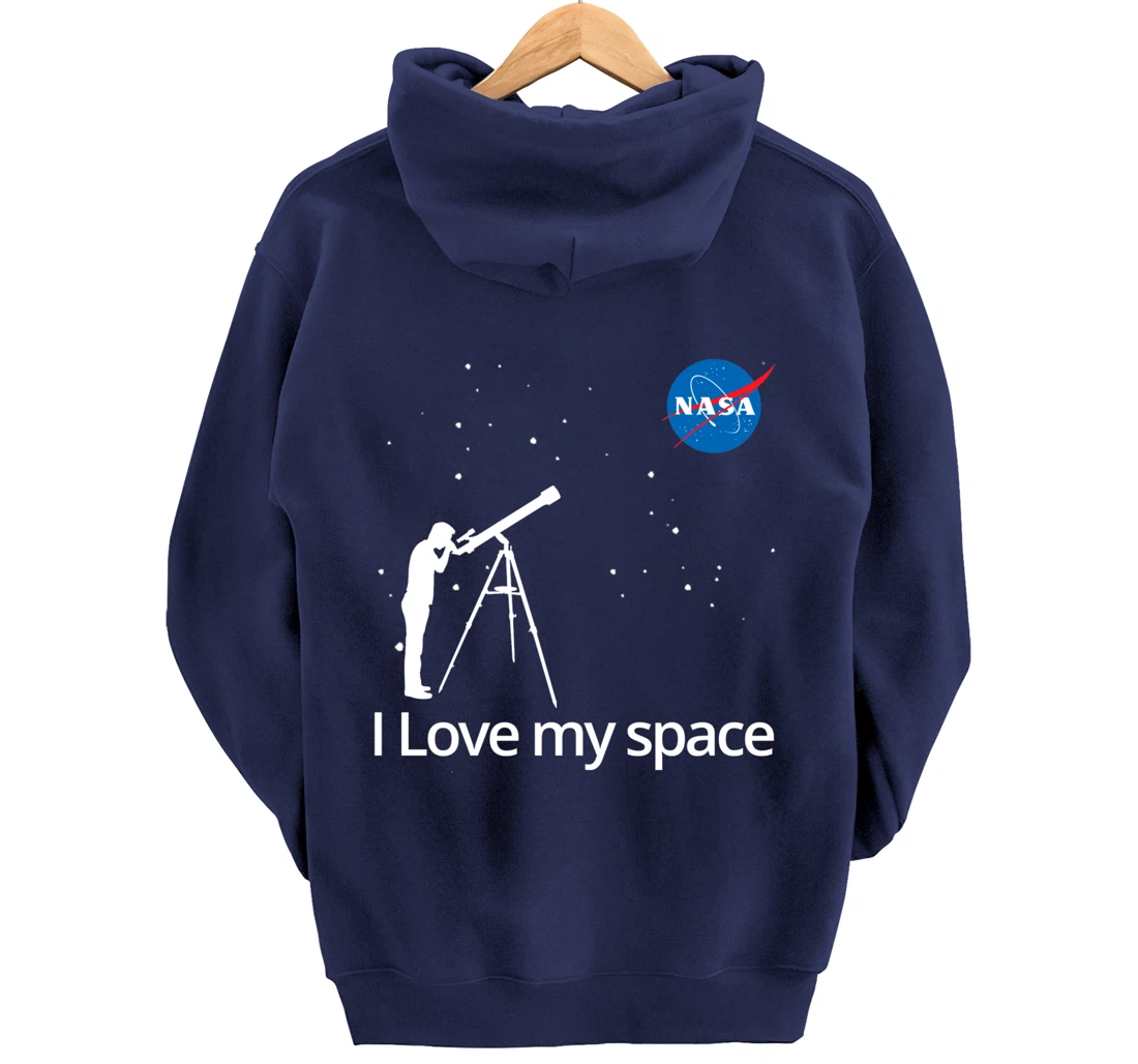 NASA I Love My Space Telescope Galaxy Pullover Hoodie