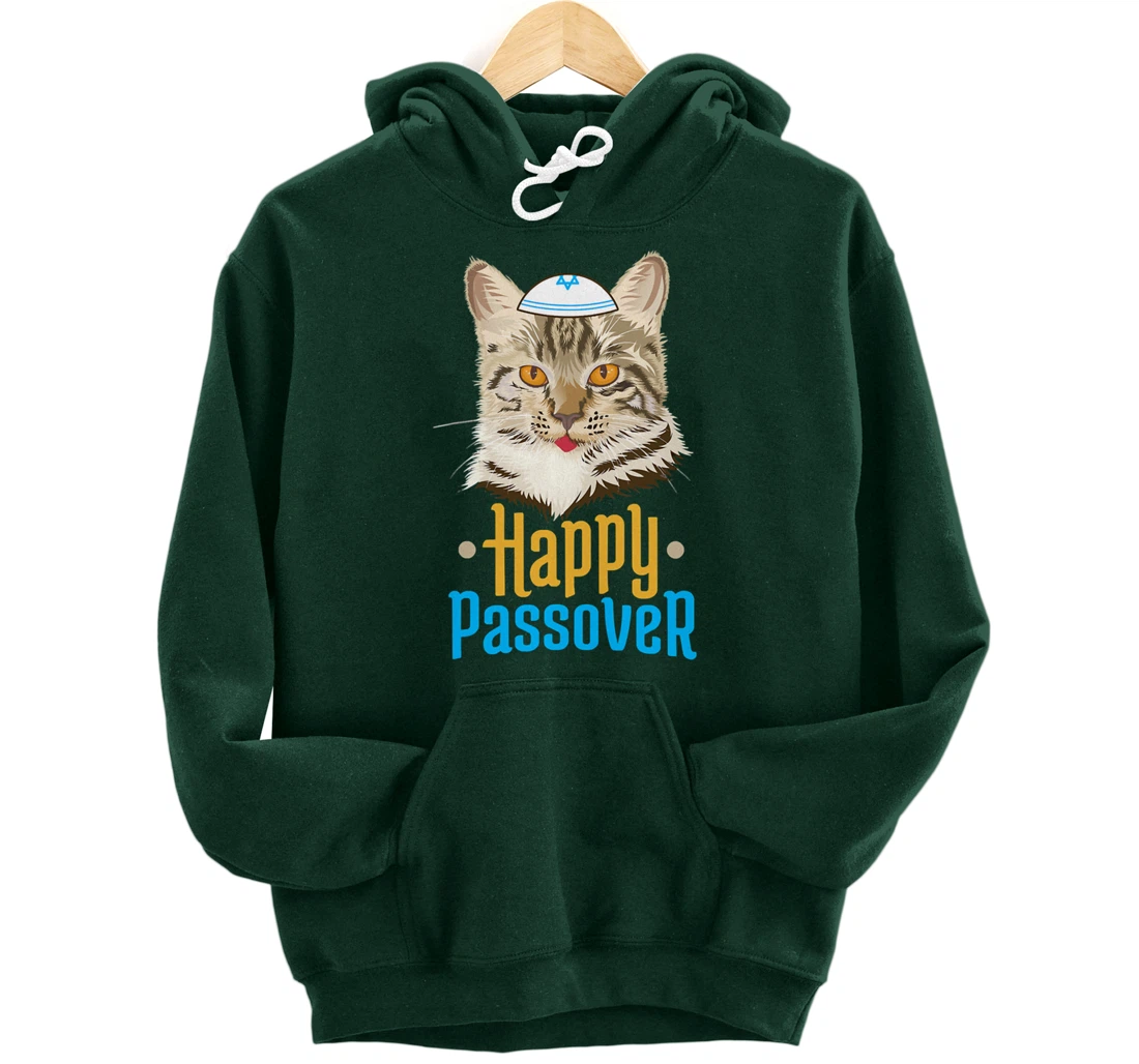Hanukkah Passover Happy Passover Funny Cat Pullover Hoodie