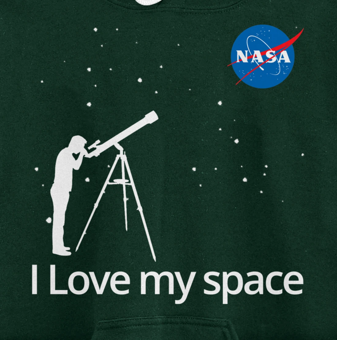 NASA I Love My Space Telescope Galaxy Pullover Hoodie