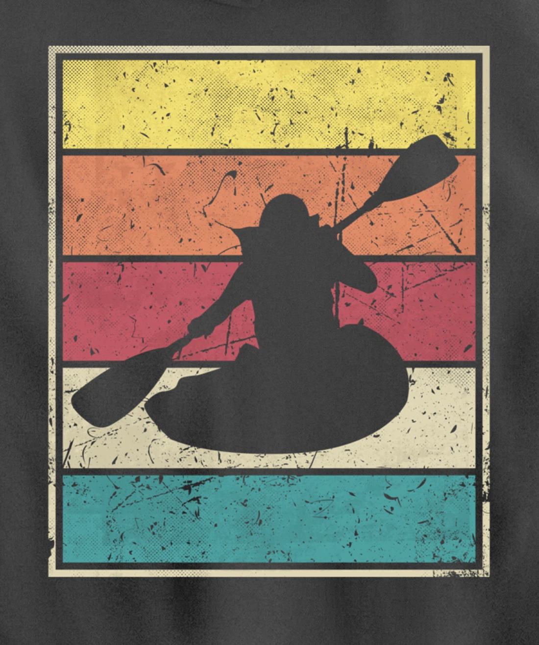 Paddling Canoe. Retro Vintage with Classic Stripes Pullover Hoodie