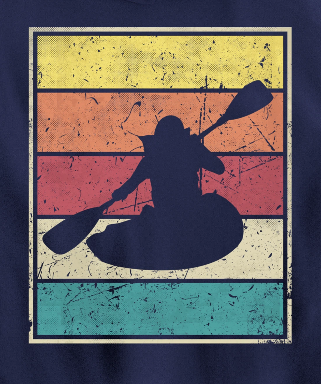 Paddling Canoe. Retro Vintage with Classic Stripes Pullover Hoodie