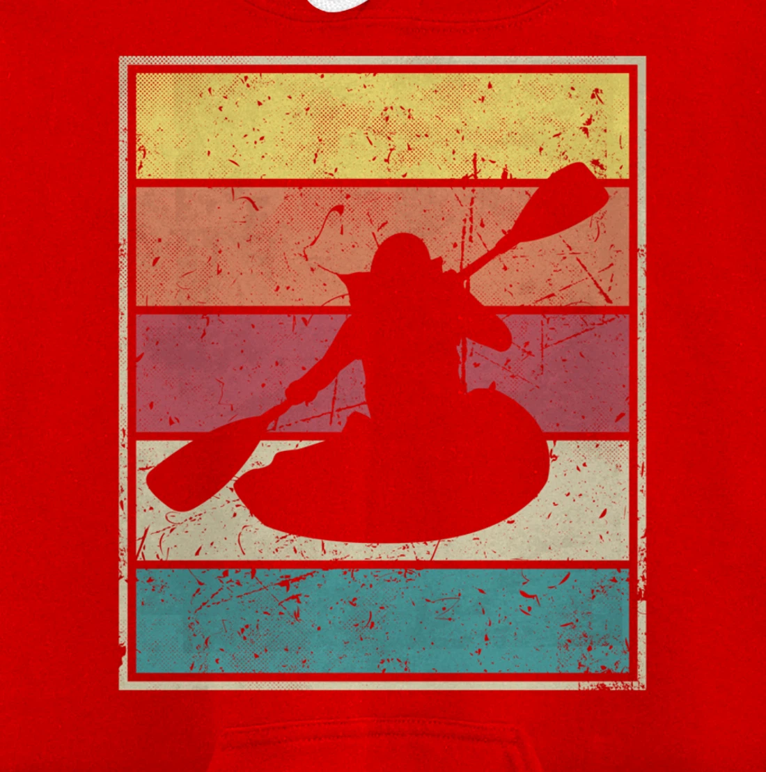 Paddling Canoe. Retro Vintage with Classic Stripes Pullover Hoodie