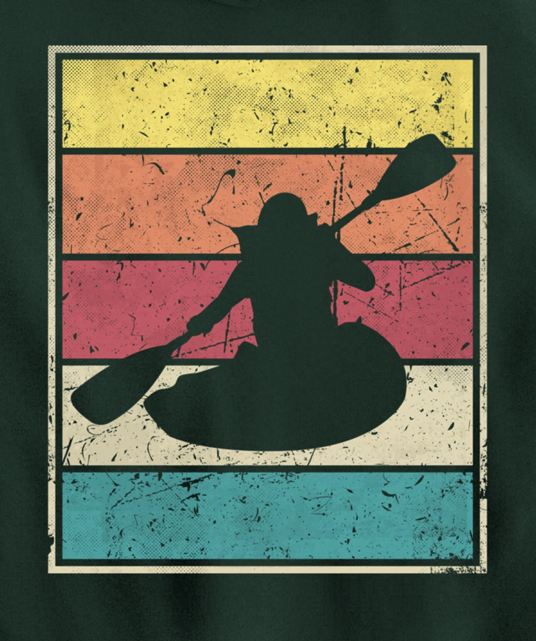 Paddling Canoe. Retro Vintage with Classic Stripes Pullover Hoodie