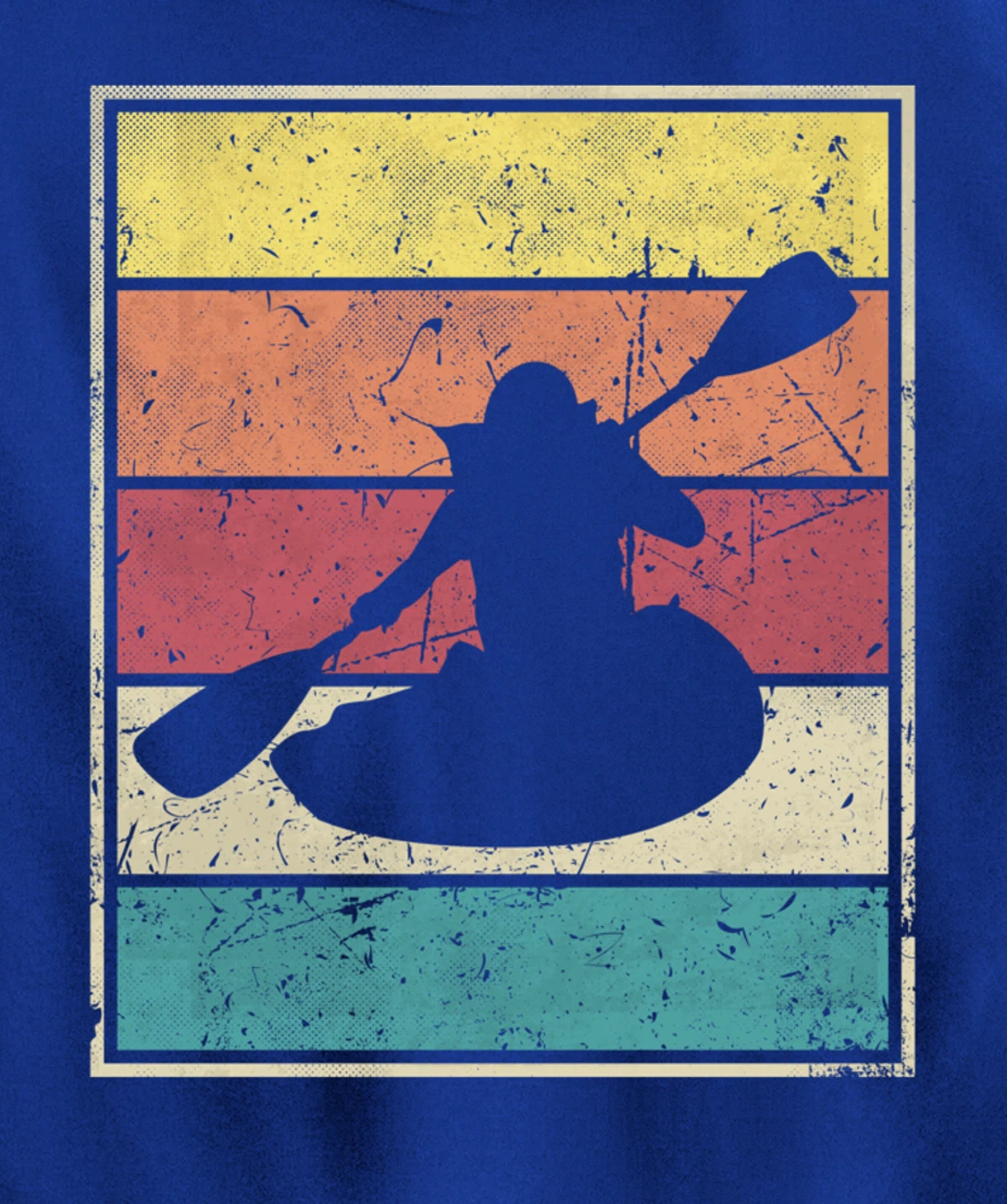 Paddling Canoe. Retro Vintage with Classic Stripes Pullover Hoodie