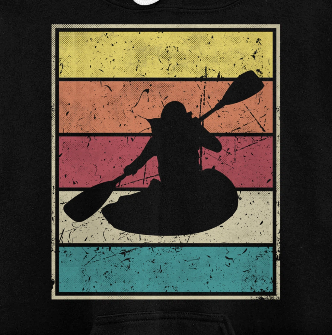 Paddling Canoe. Retro Vintage with Classic Stripes Pullover Hoodie
