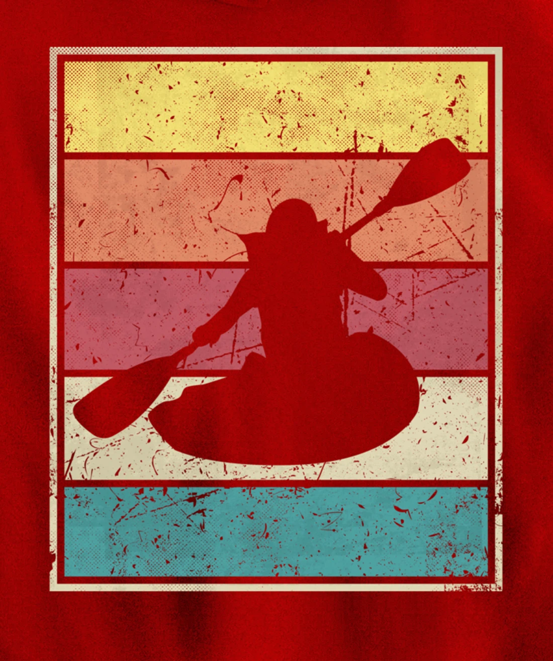 Paddling Canoe. Retro Vintage with Classic Stripes Pullover Hoodie