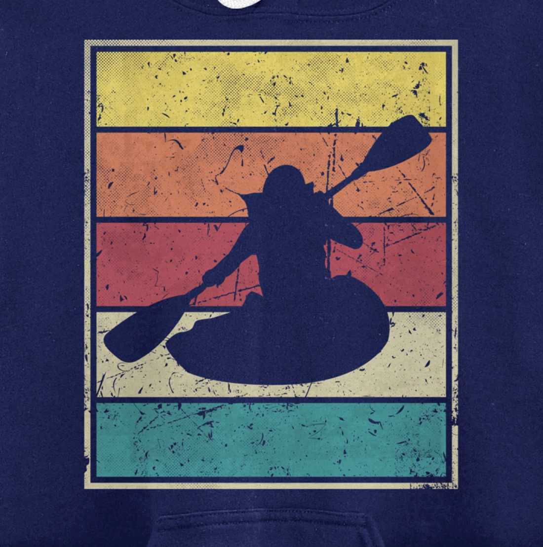 Paddling Canoe. Retro Vintage with Classic Stripes Pullover Hoodie