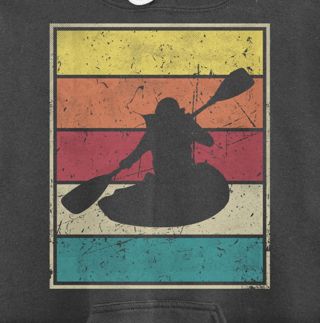 Paddling Canoe. Retro Vintage with Classic Stripes Pullover Hoodie