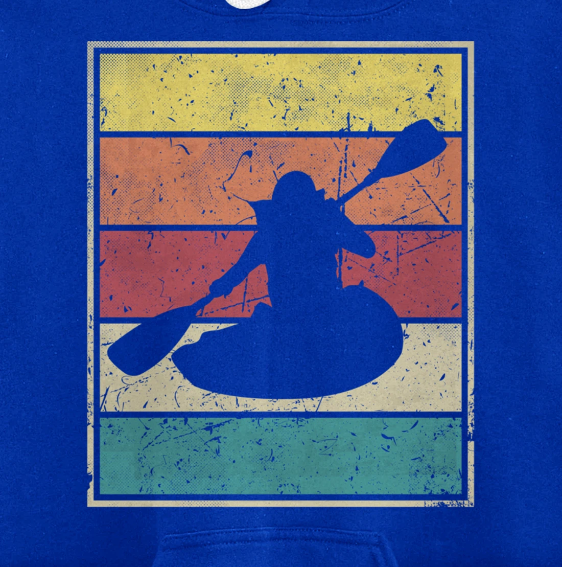 Paddling Canoe. Retro Vintage with Classic Stripes Pullover Hoodie