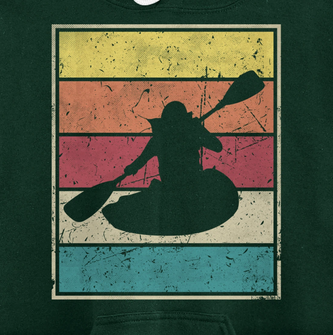 Paddling Canoe. Retro Vintage with Classic Stripes Pullover Hoodie