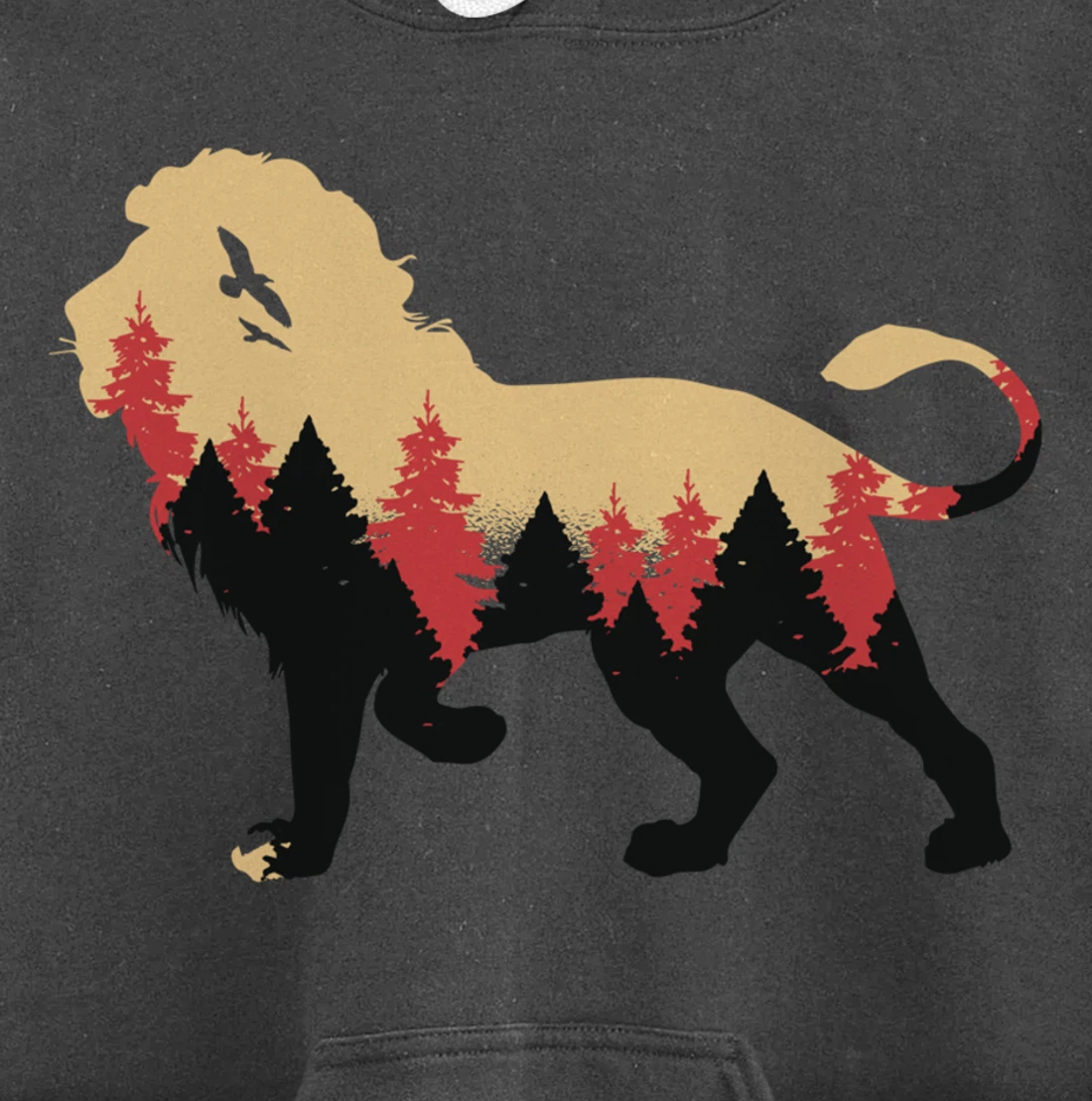 Lion Forest Nature Wildlife Hiking Vintage National Park Pullover Hoodie