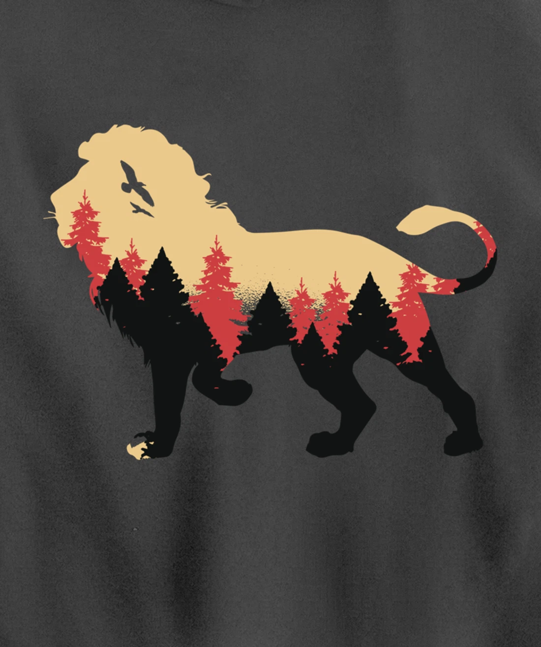 Lion Forest Nature Wildlife Hiking Vintage National Park Pullover Hoodie