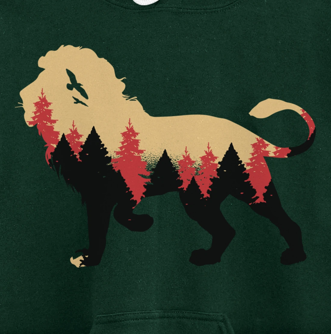 Lion Forest Nature Wildlife Hiking Vintage National Park Pullover Hoodie