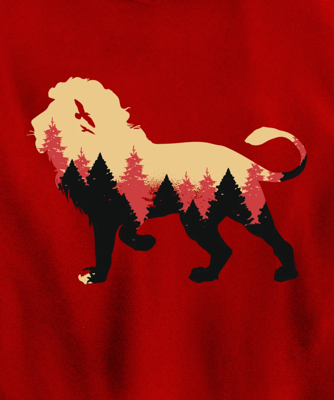 Lion Forest Nature Wildlife Hiking Vintage National Park Pullover Hoodie