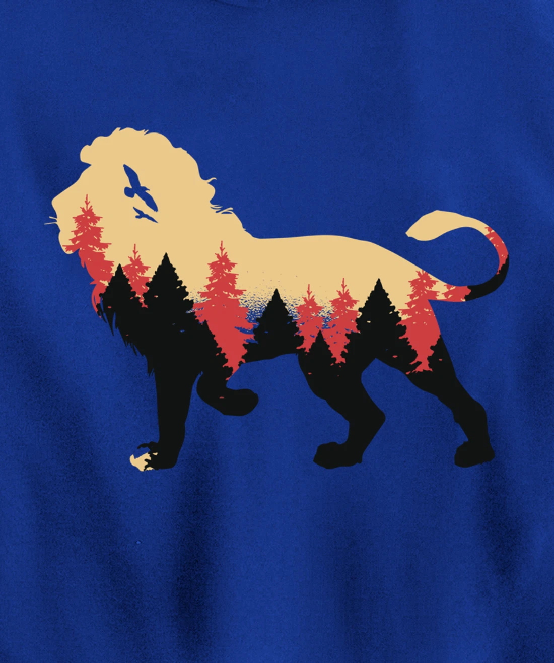 Lion Forest Nature Wildlife Hiking Vintage National Park Pullover Hoodie